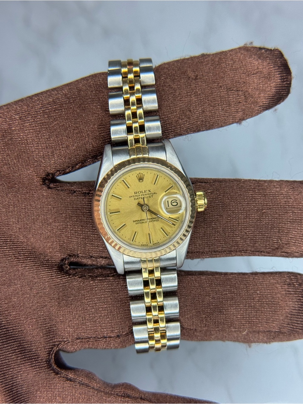 Rolex Two-Tone Ladies Datejust Champagne Dial Watch